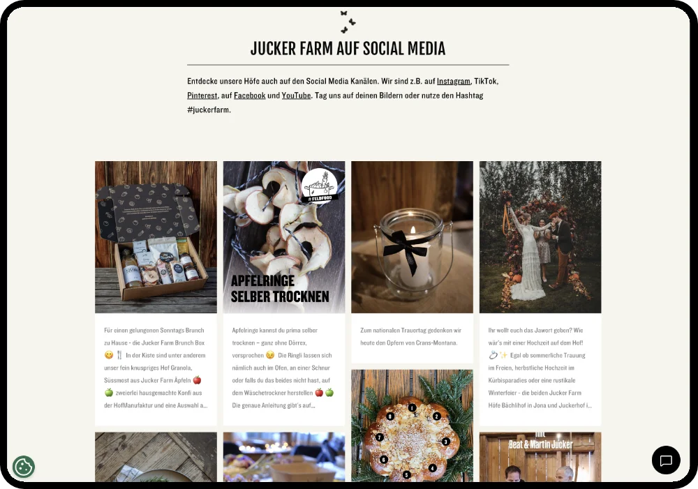 Thematic Social Walls for the experience farms of Jucker Farm