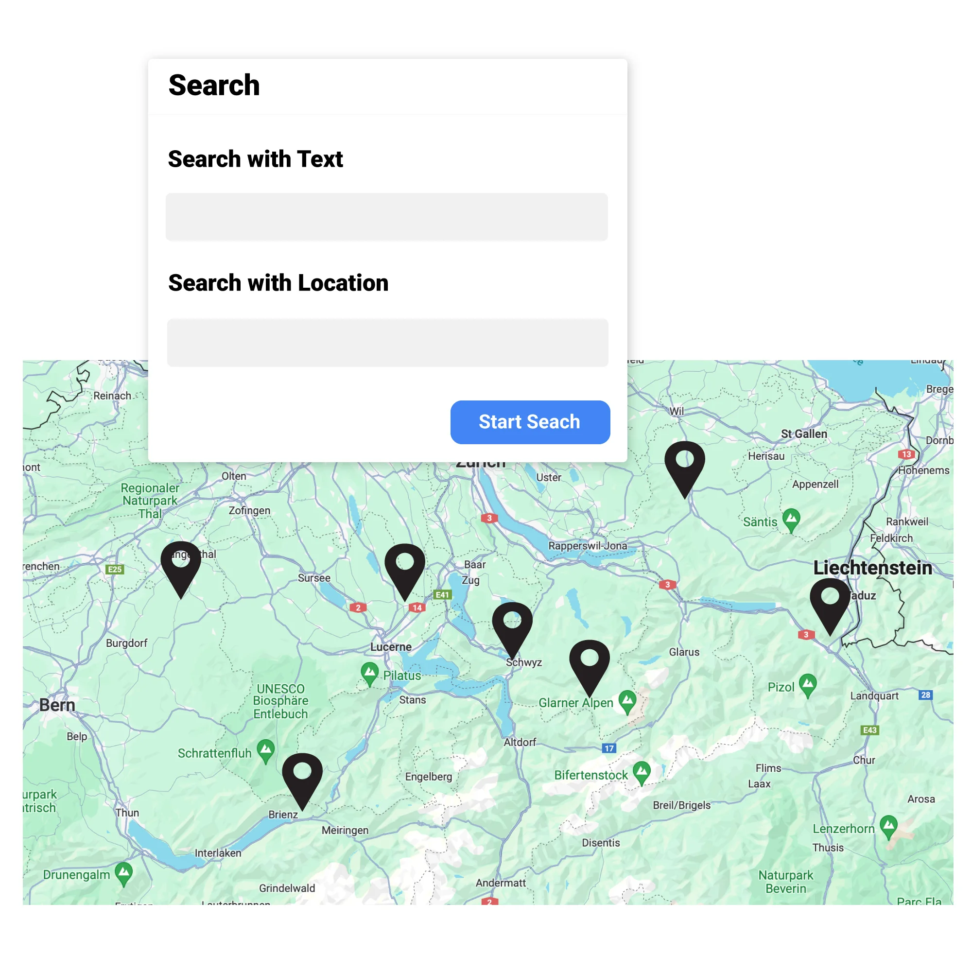 Text & Map Search